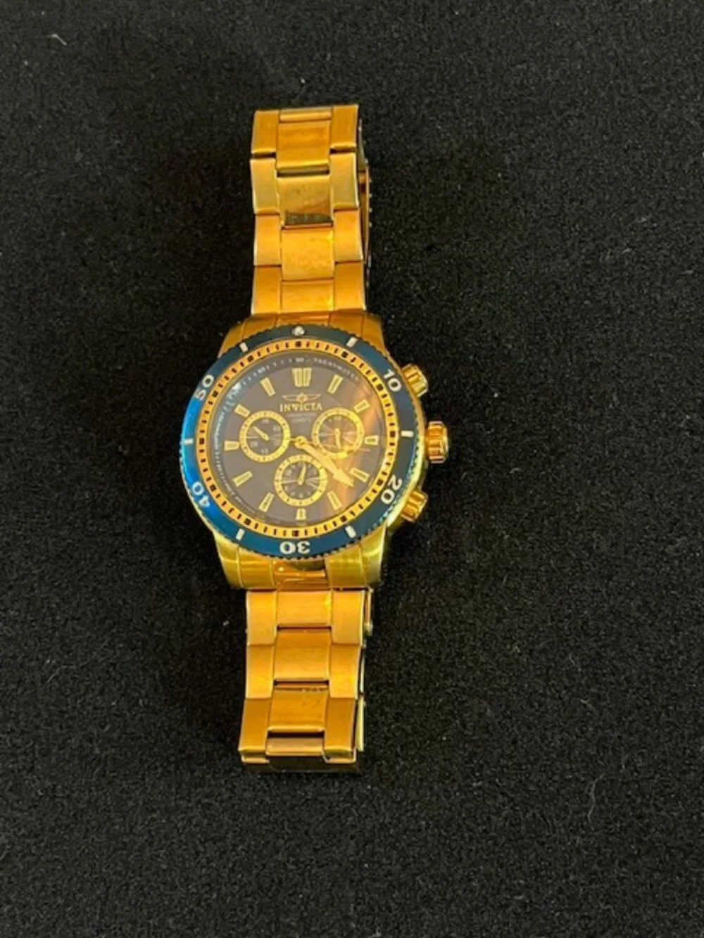 INVICTA | 1205 Tritnite with Case Blue Dial with Date-NEW Battery-EUC